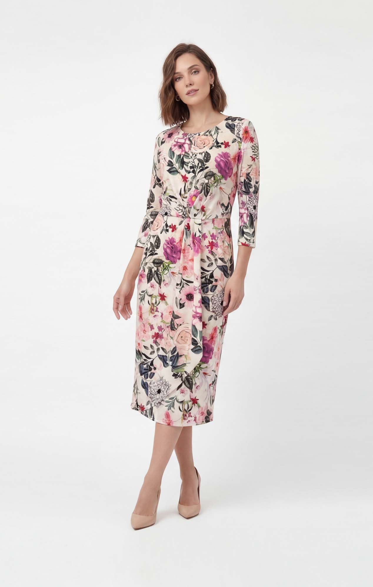 Vestido estampado floral de licra