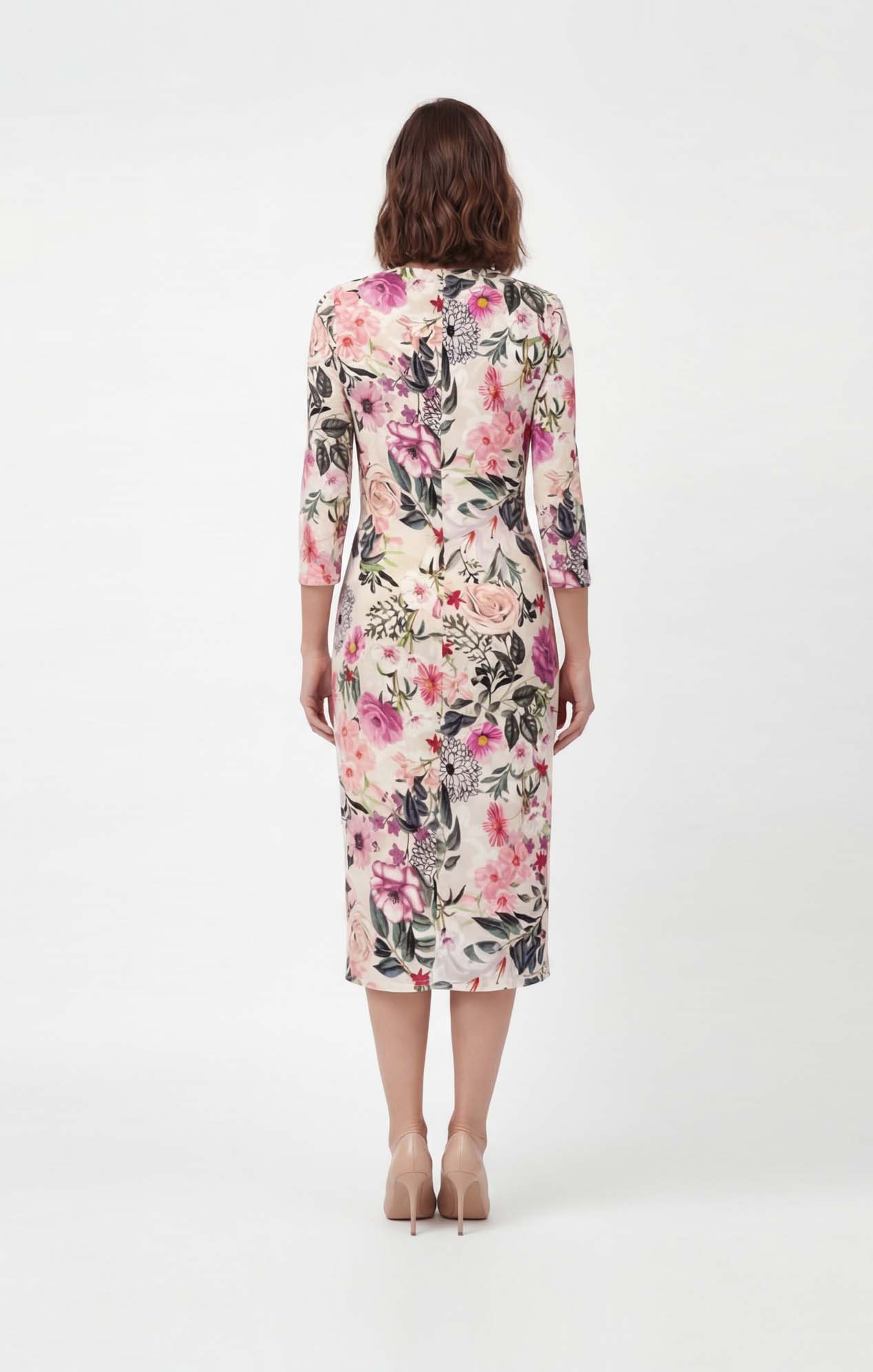Vestido estampado floral de licra
