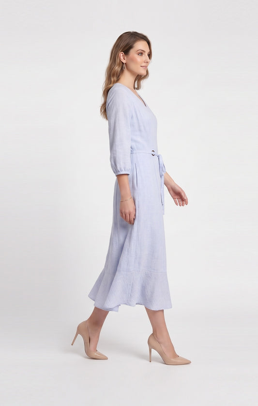 Vestido Azul look lino