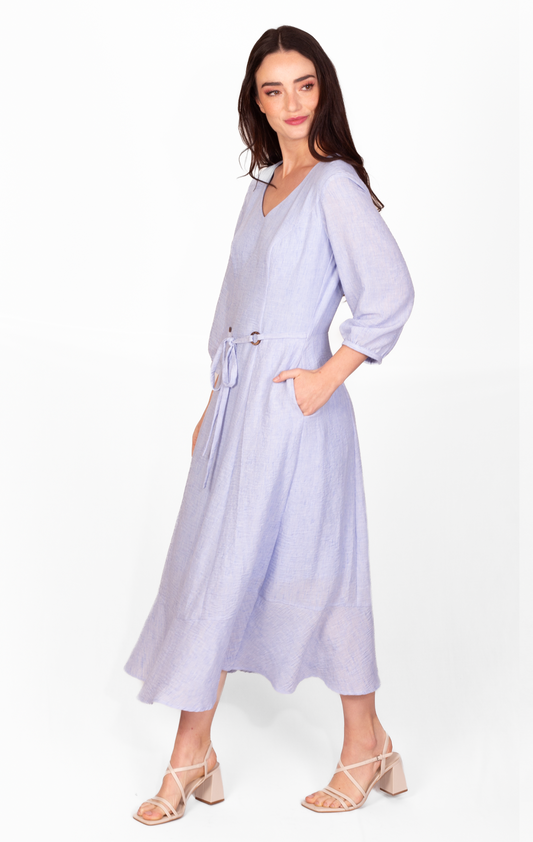 Vestido Azul look lino