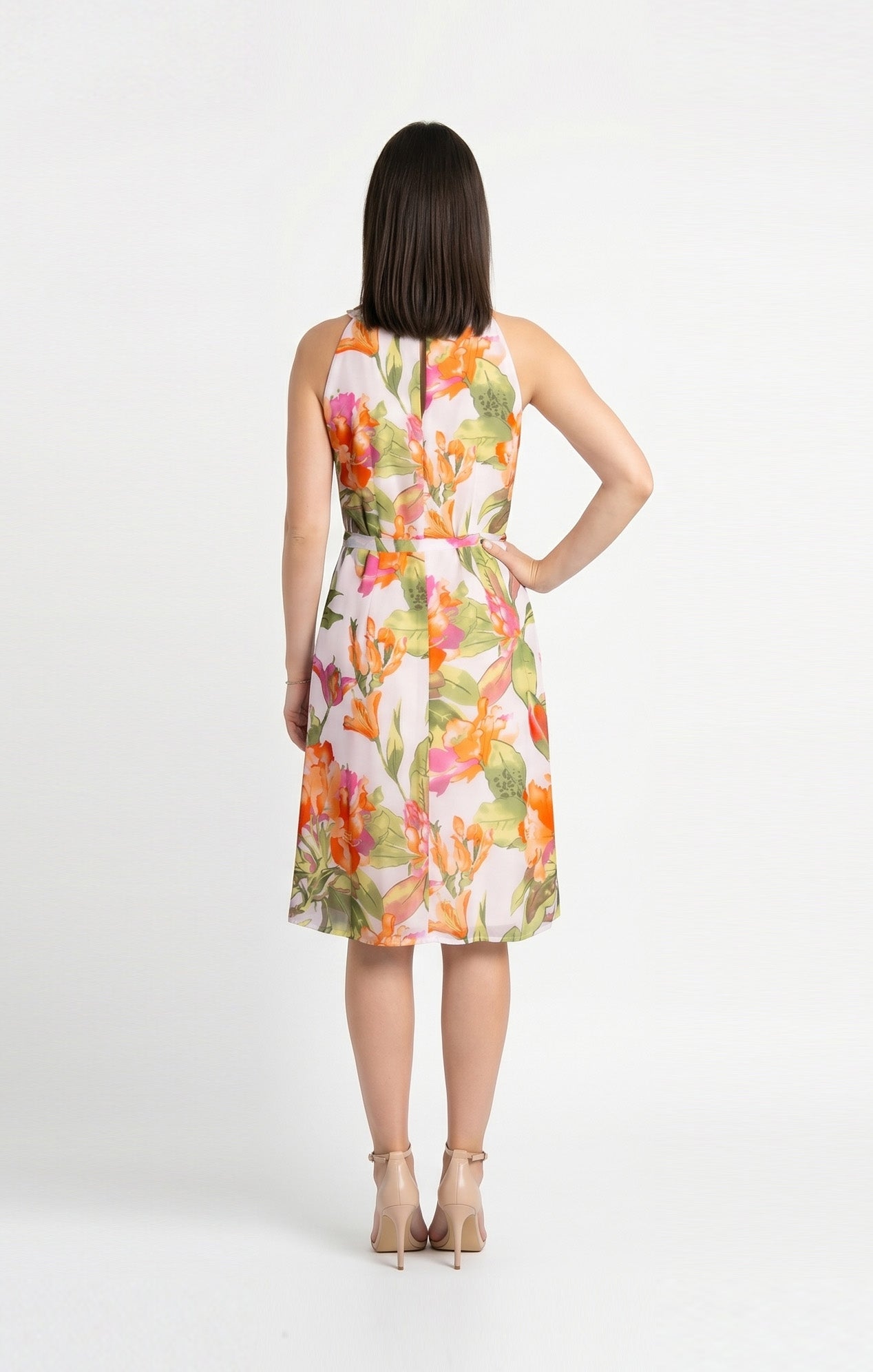 Vestido Halter Estampado Floral