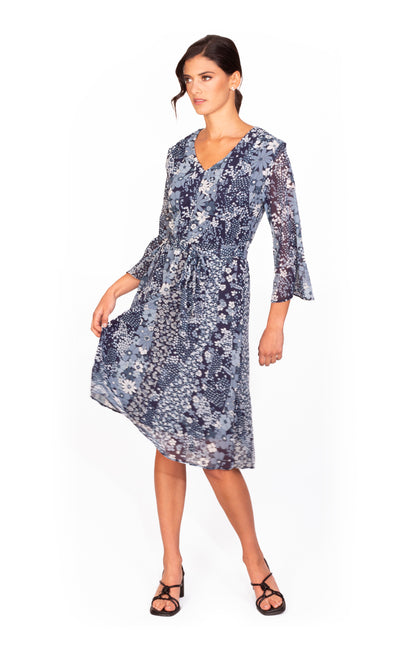 Vestido estampado flores azul