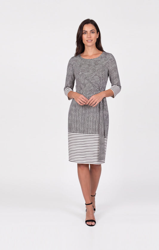 Vestido Estampado Dots Blanco y Negro