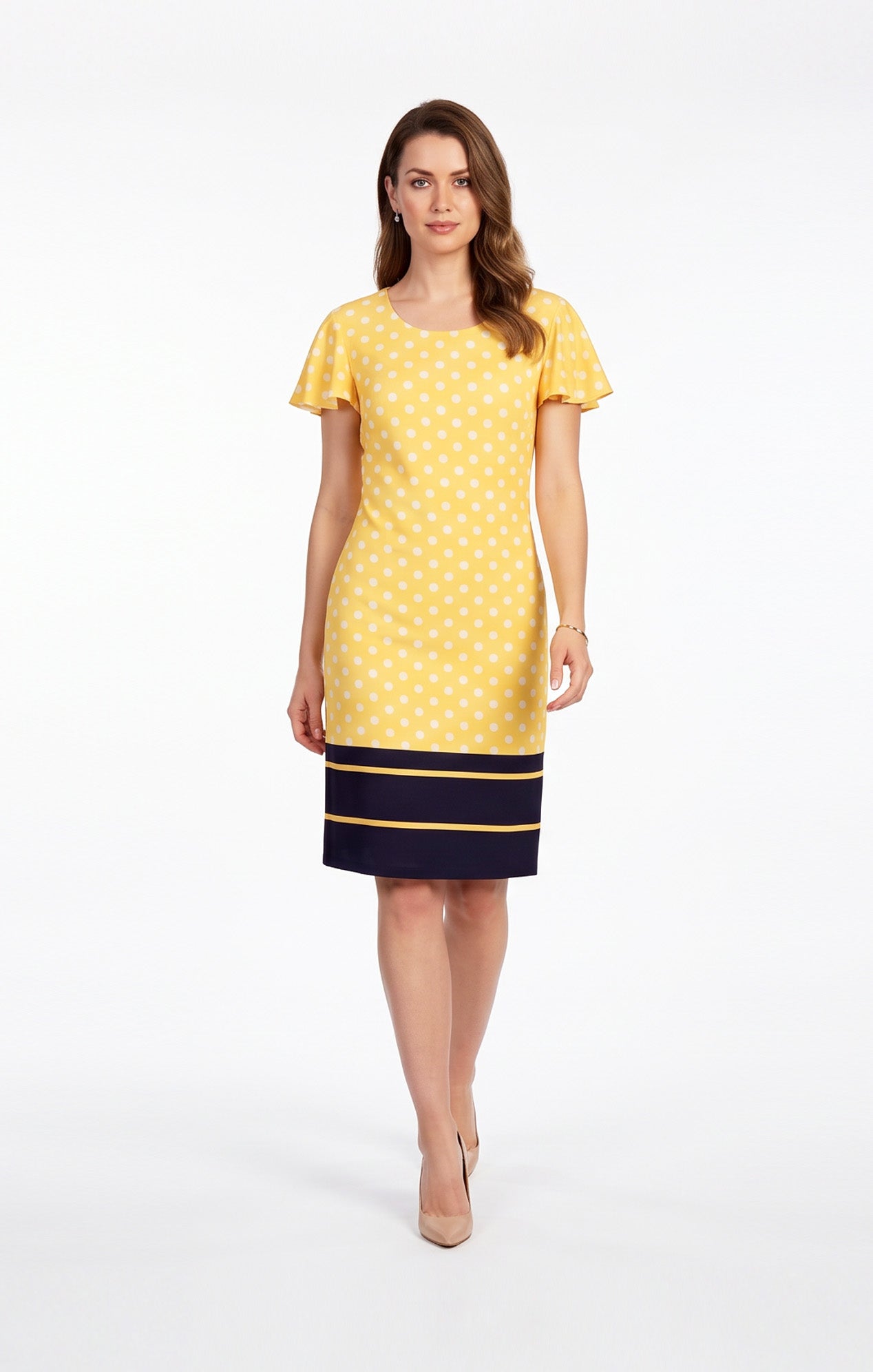 Vestido Amarillo Estampado Puntos
