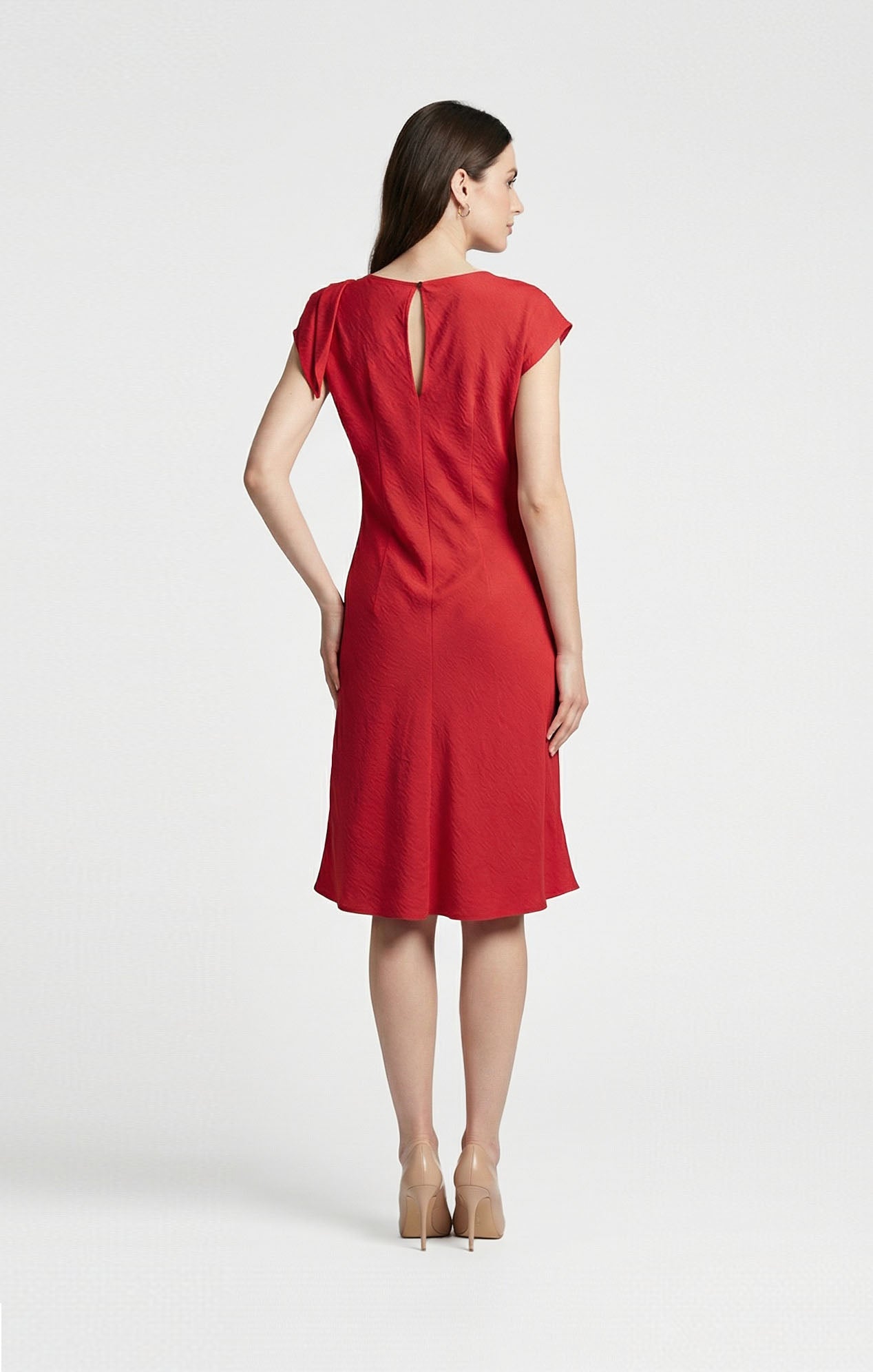Vestido Rojo con detalle en hombro