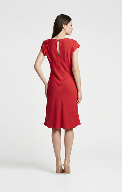 Vestido Rojo con detalle en hombro